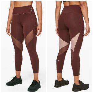 LULULEMON Barry's Stronger as One Tight Leggings 25" Maroon Women's Size 6